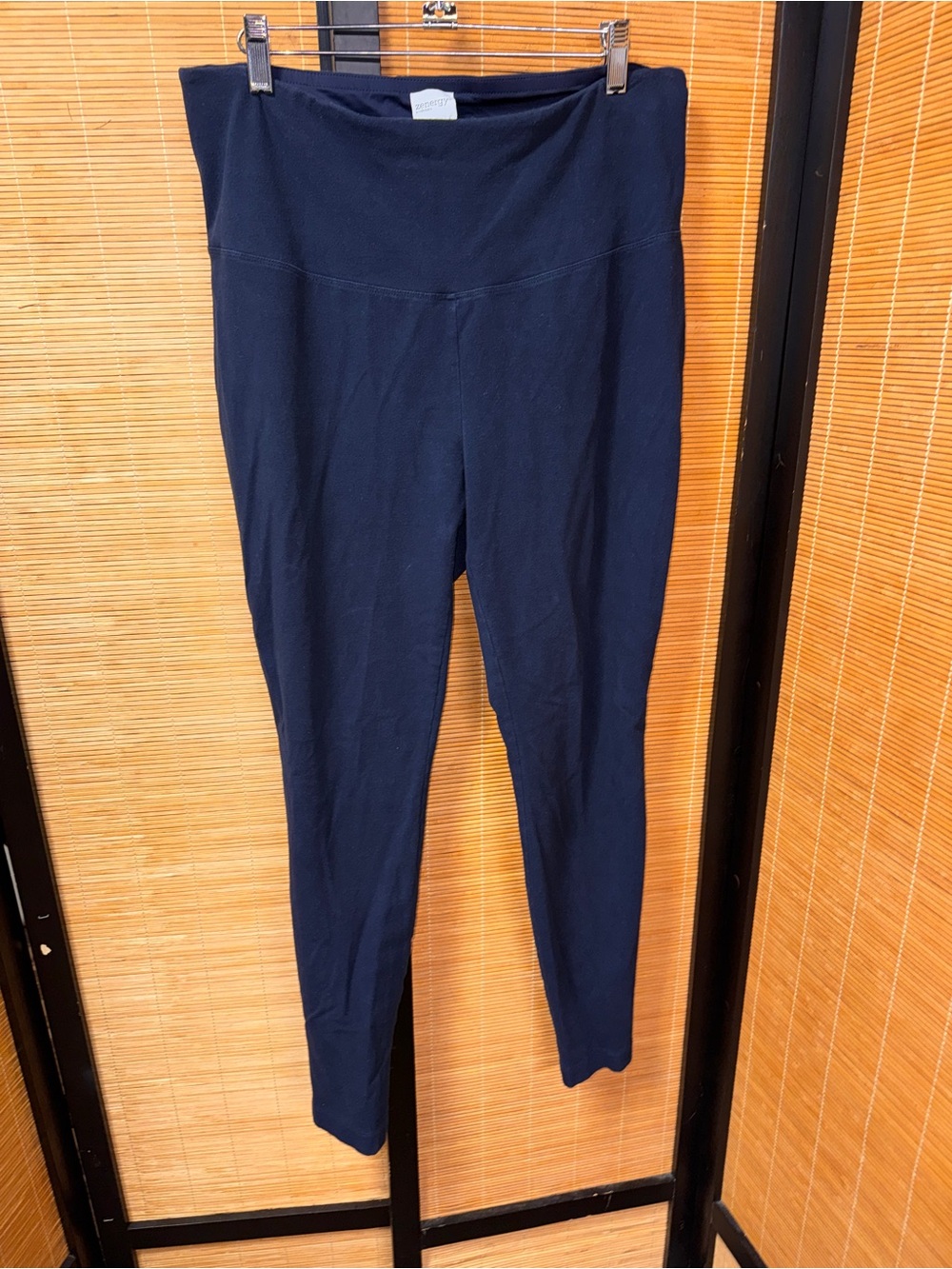 Zenergy by Chicos Navy Blue Pull On Stretch Leggings Womens Size 2 US 12
